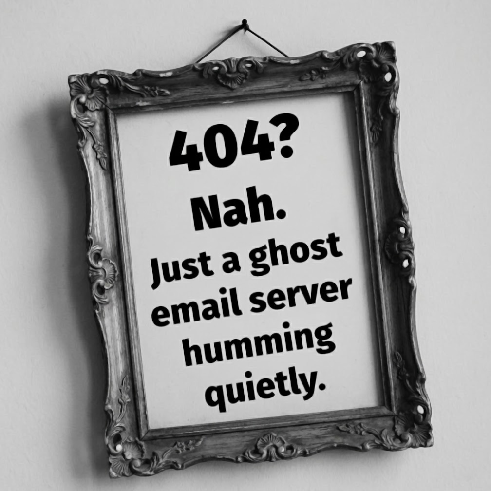 404? nah. just a ghost email server humming quietly